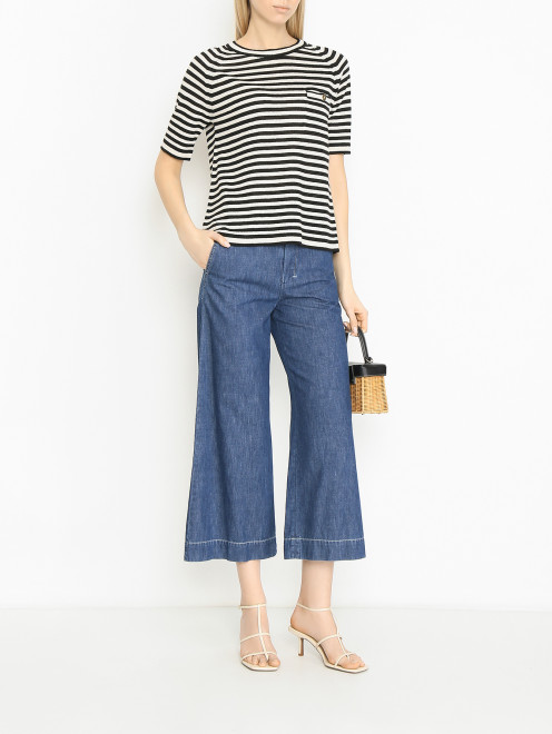 Футболка с коротким рукавом из льна Max Mara - МодельОбщийВид