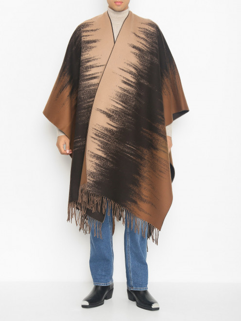 Пончо из шерсти и кашемира Piacenza Cashmere 1733 - МодельОбщийВид