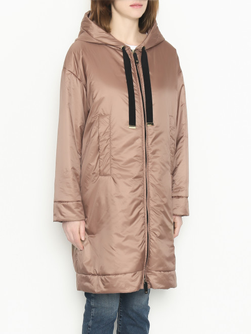 Стеганое пальто на молнии с капюшоном Max Mara - МодельВерхНиз