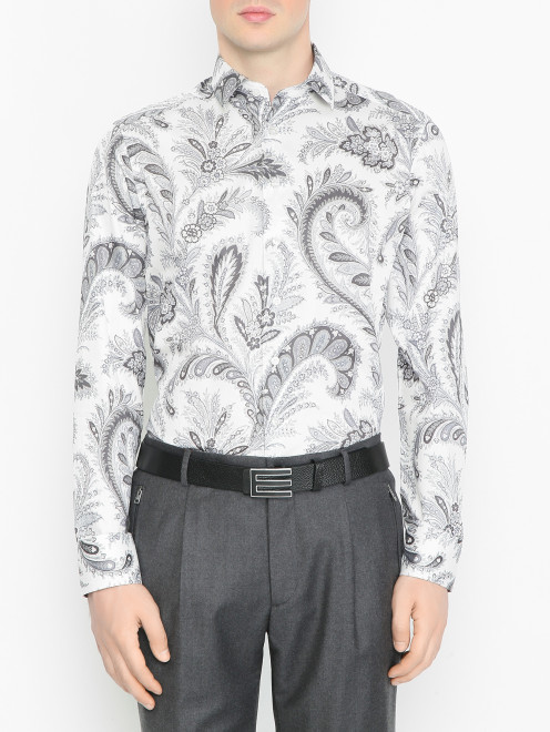 Рубашка из хлопка с узором пейсли Etro - МодельВерхНиз