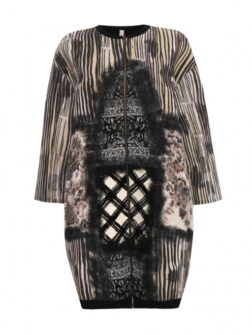 Пальто из  шерсти с контрастным  принтом Antonio Marras - Общий вид