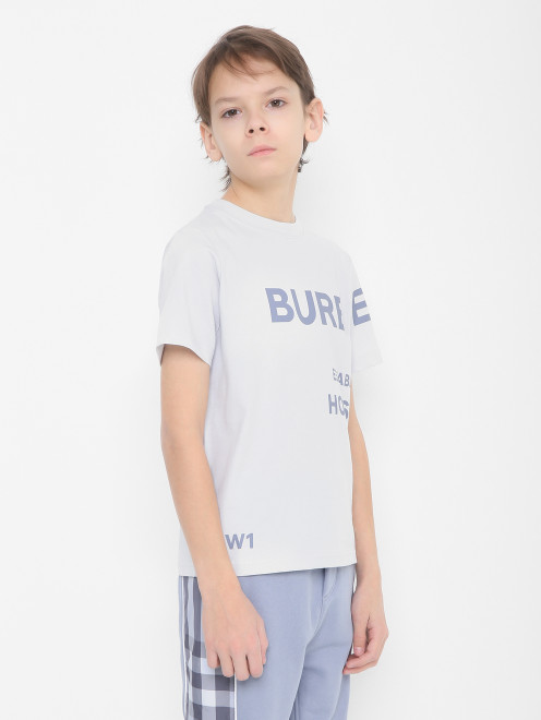 Трикотажная футболка с принтом Burberry - МодельВерхНиз