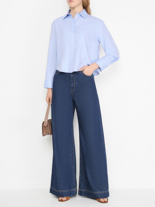 Укороченная рубашка из хлопка Weekend Max Mara - МодельОбщийВид