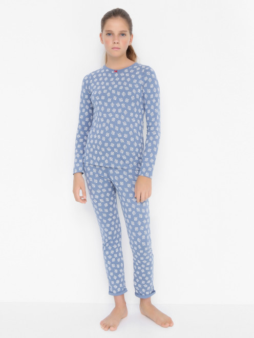 Пижама из хлопка с узором Sanetta - МодельОбщийВид
