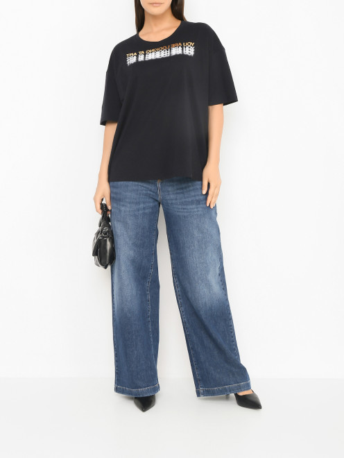 Широкие джинсы с карманами Marina Rinaldi - МодельОбщийВид