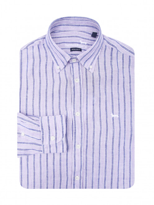 Рубашка из льна с узором полоска Harmont & Blaine - Общий вид