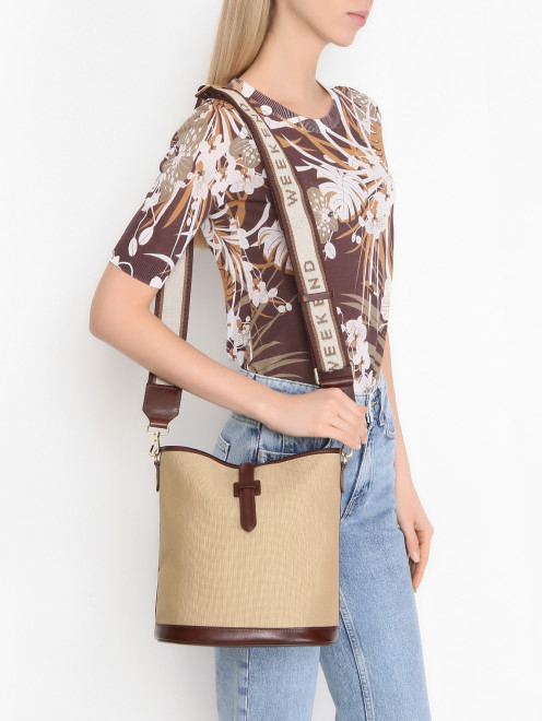 Сумка из канваса и кожи Weekend Max Mara - МодельВерхНиз