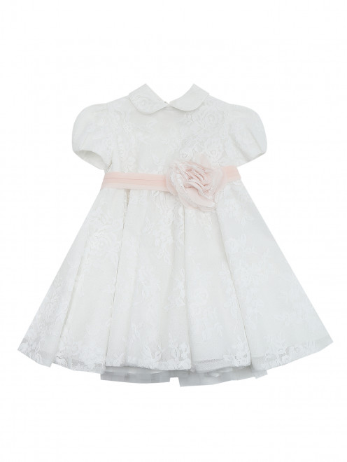 Платье кружевное с контрастным поясом Aletta - Общий вид