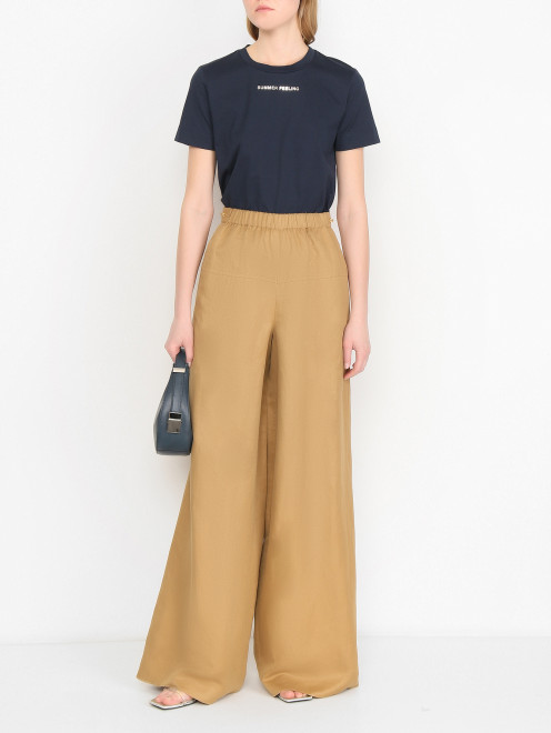 Футболка из хлопка с круглым вырезом Max Mara - МодельОбщийВид