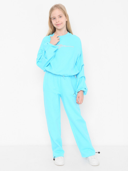 Толстовка из хлопка с аппликацией MSGM - МодельОбщийВид