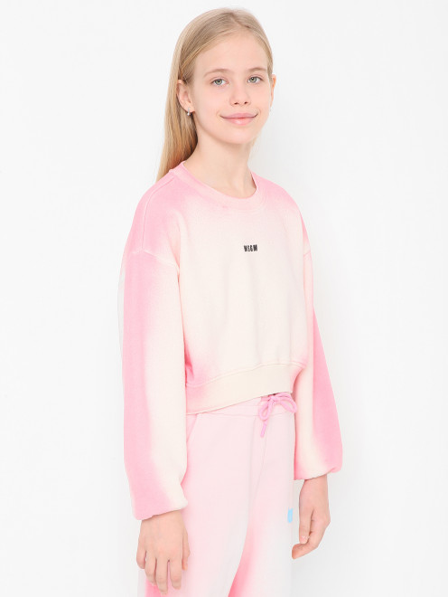 Толстовка из хлопка с логотипом MSGM - МодельВерхНиз