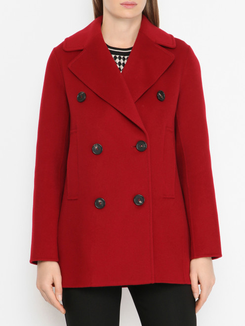 Приталенное полупальто из шерсти Max Mara - МодельВерхНиз