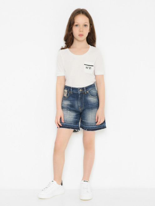 Кеды из кожи с логотипом MSGM - МодельОбщийВид