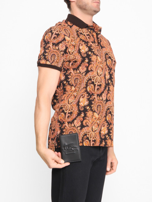 Визитница из кожи с логотипом Etro - МодельОбщийВид