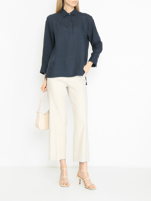 Однотонная рубашка из льна Max Mara - МодельОбщийВид