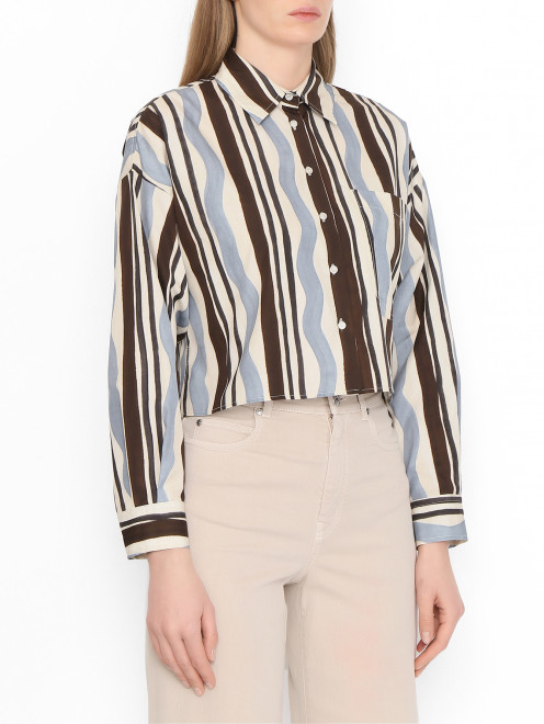 Укороченная рубашка из хлопка Weekend Max Mara - МодельВерхНиз