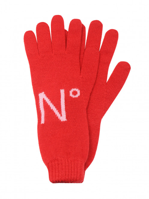Перчатки с логотипом из шерсти и акрила N21 - Общий вид