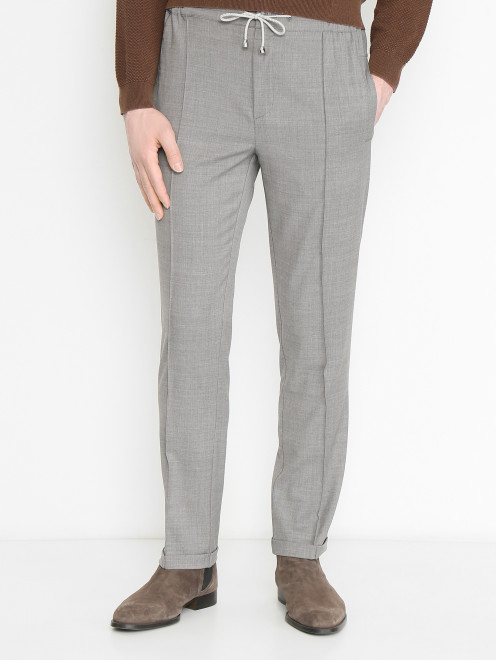 Брюки из шерсти на резинке Doriani Cashmere - МодельВерхНиз