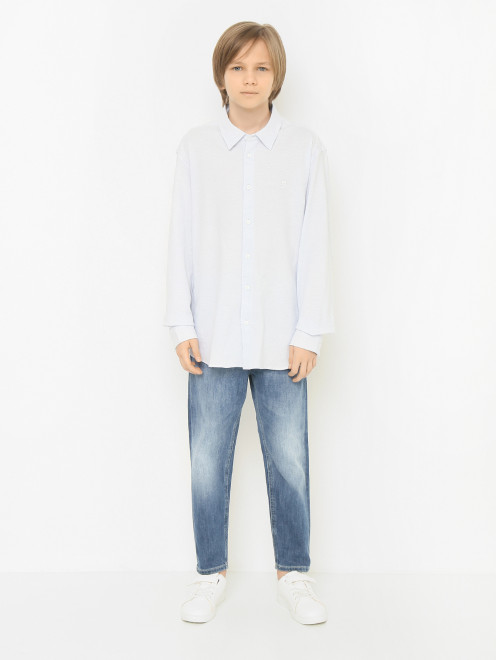 Рубашка из хлопка с вышивкой Dondup - МодельОбщийВид