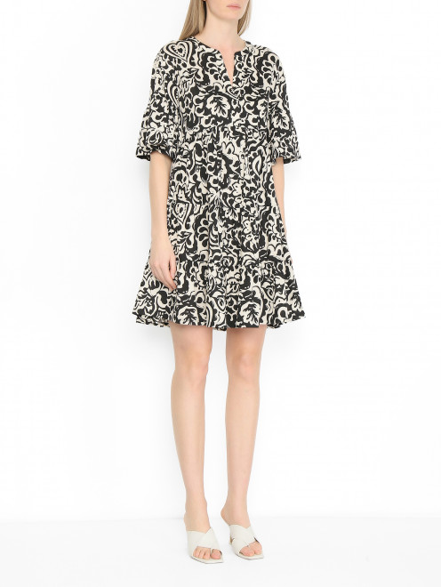 Платье-мини из хлопка с узором Weekend Max Mara - МодельВерхНиз