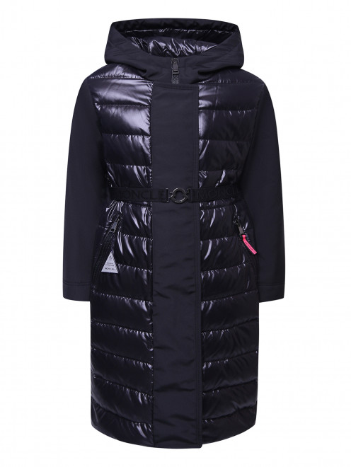 Пуховое пальто с поясом Moncler - Общий вид