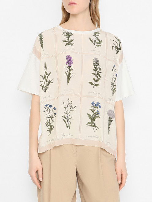 Блузка из шелка и хлопка Weekend Max Mara - МодельВерхНиз