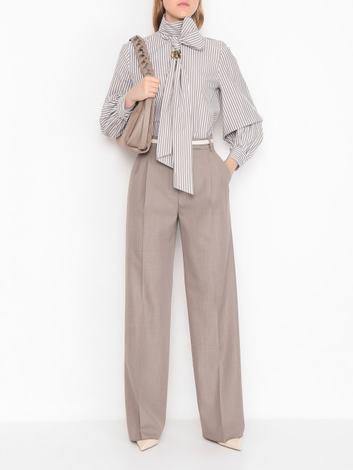 Брюки из шерсти с защипами Max Mara - МодельОбщийВид