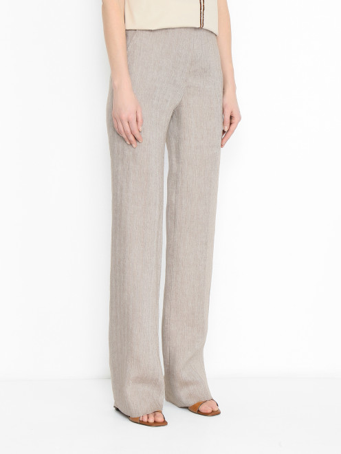 Прямые брюки из льна Max Mara - МодельВерхНиз