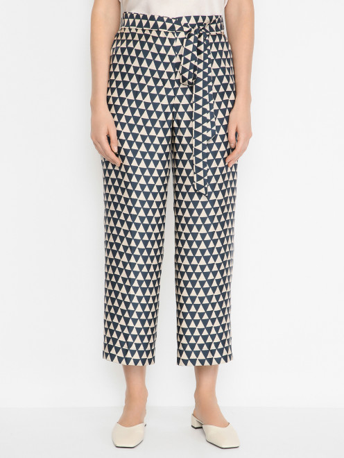 Укороченные брюки из шелка Max Mara - МодельВерхНиз