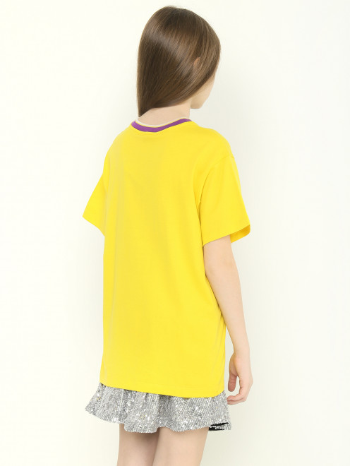 Хлопковая футболка с аппликацией Dolce & Gabbana - МодельВерхНиз1