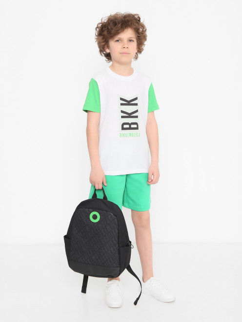 Комбинированный рюкзак с логотипом Bikkembergs - МодельОбщийВид