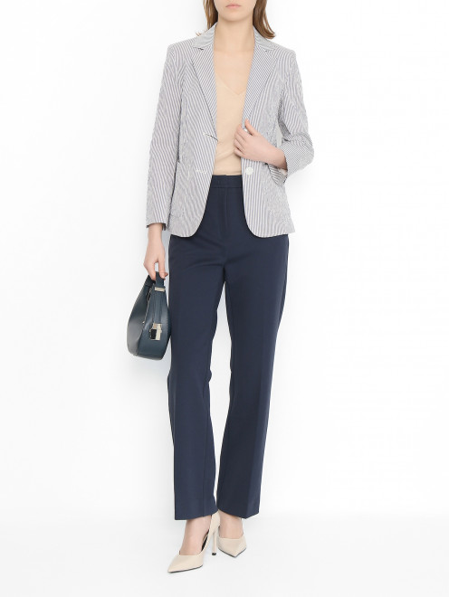 Жакет из хлопка с узором полоска Weekend Max Mara - МодельОбщийВид