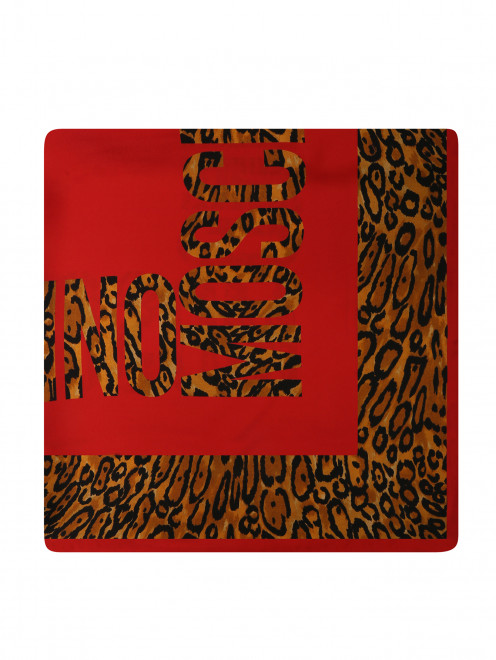 Платок из шелка с анималистичным узором Moschino - Общий вид