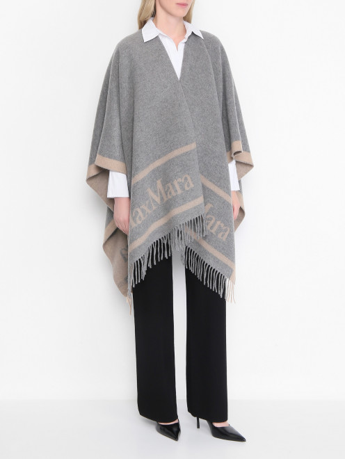 Пончо из шерсти с логотипом Max Mara - МодельВерхНиз