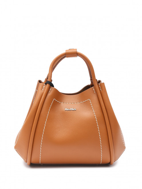 Сумка из гладкой кожи с контрастной отсрочкой Max Mara - Общий вид