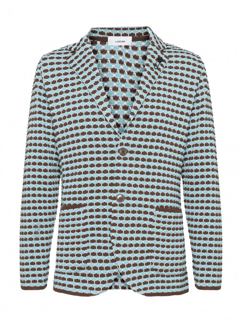 Трикотажный пиджак из хлопка фактурной вязки LARDINI - Общий вид