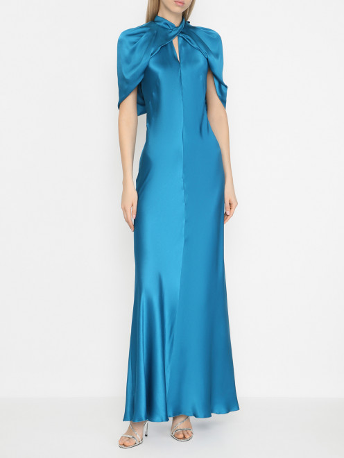 Платье-макси из смесового шелка Alberta Ferretti - МодельВерхНиз