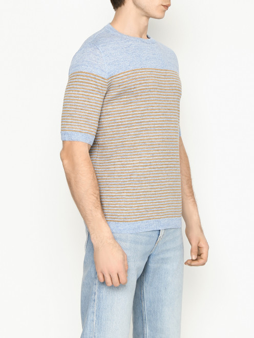 Футболка из льна с узором LARDINI - МодельВерхНиз