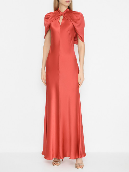 Платье-макси из смесового шелка Alberta Ferretti - МодельВерхНиз