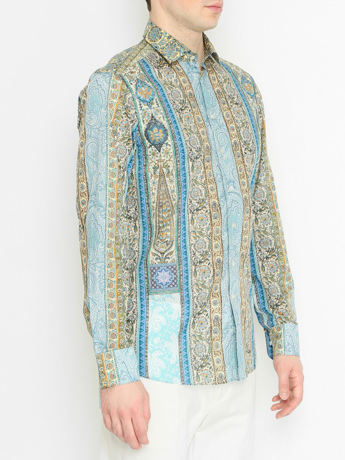 Рубашка из хлопка с узором Etro - МодельВерхНиз