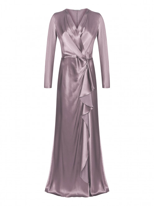Платье-макси с V-образным вырезом и воланом Alberta Ferretti - Общий вид