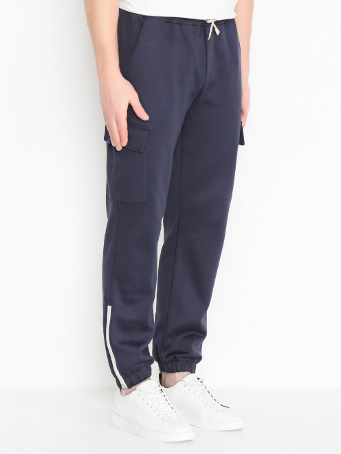 Трикотажные брюки из хлопка с накладными карманами Eleventy - МодельВерхНиз
