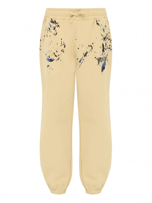 Трикотажные брюки с принтом Moschino - Общий вид