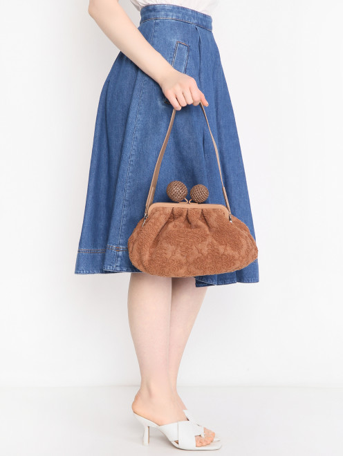 Клатч из хлопка с узором Weekend Max Mara - МодельВерхНиз