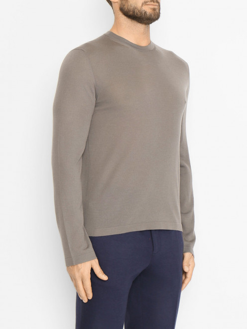 Базовый джемпер из шерсти Piacenza Cashmere 1733 - МодельВерхНиз