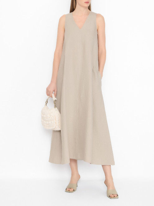 Платье-макси из льна Max Mara - МодельОбщийВид