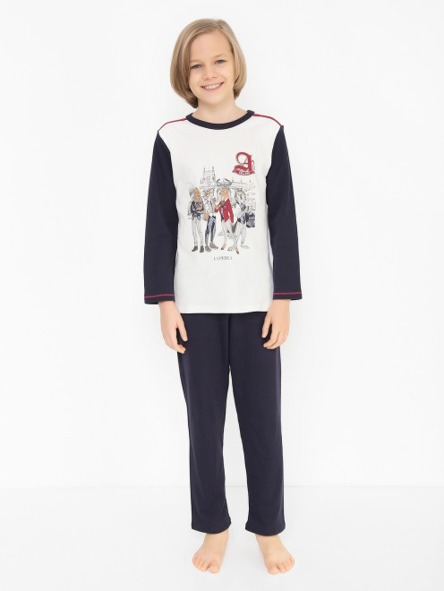 Хлопковая пижама с узором La Perla - МодельОбщийВид