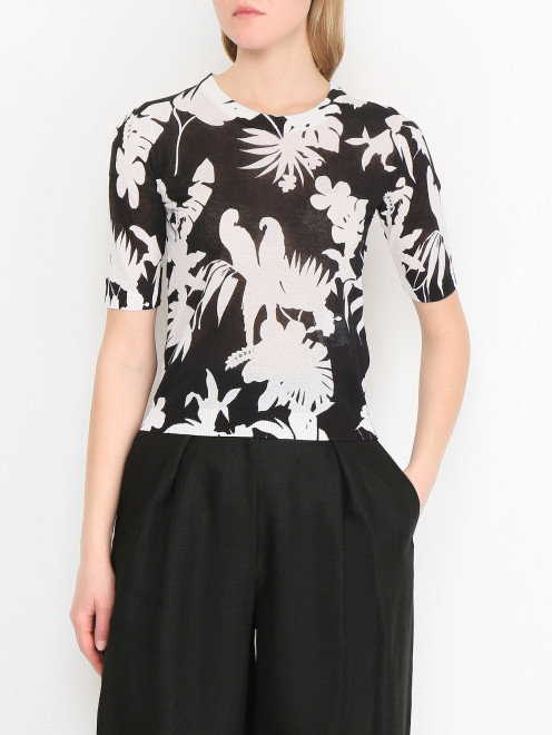 Джемпер из хлопка с короткими рукавами Max Mara - МодельВерхНиз