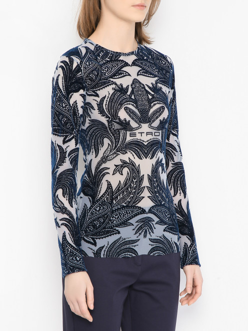 Лонгслив из сетки с узором Etro - МодельВерхНиз