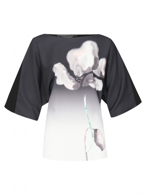 Блуза с короткими рукавами и узором Marina Rinaldi - Общий вид